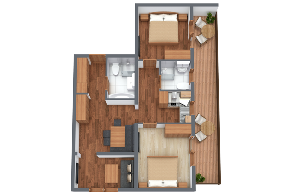 Dieses geräumige Apartment für 4-6 Personen in der ruhigen Region Serfaus-Fiss-Ladis verfügt über drei Schlafzimmer, zwei Badezimmer, einen gemütlichen Wohnbereich mit Sofa und Tisch sowie eine gut ausgestattete Küche mit Essbereich. Genießen Sie den Panoramablick vom langen Balkon, der mit dem Essbereich verbunden ist.